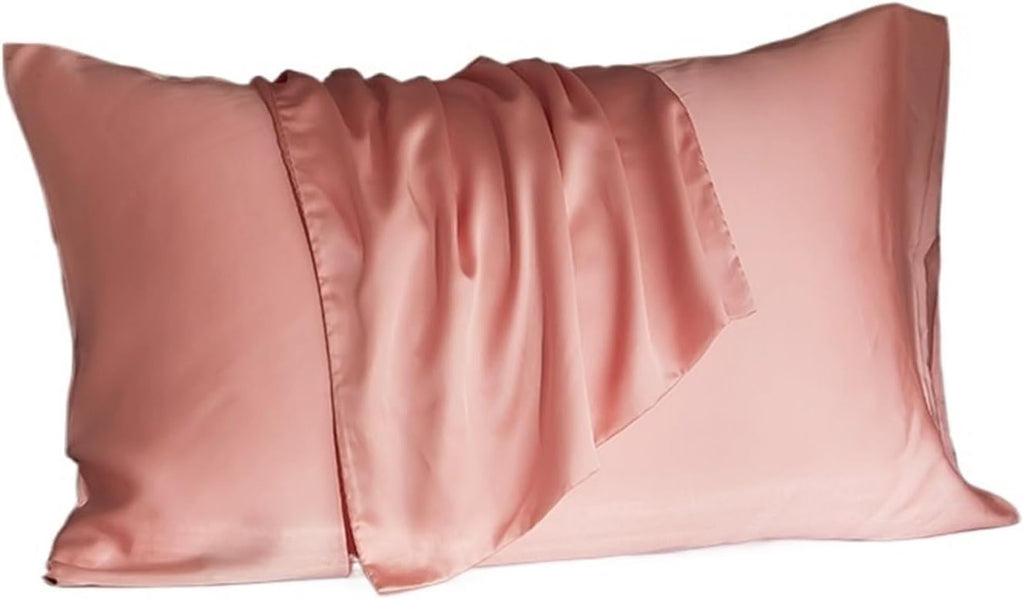 Silk Pillowcase Mulberry Silk Pillow Case Real Silk Protect Skin Pillowcase Bedding Pillow Cases Cover(Dark Green,50x70cm 2pcs)