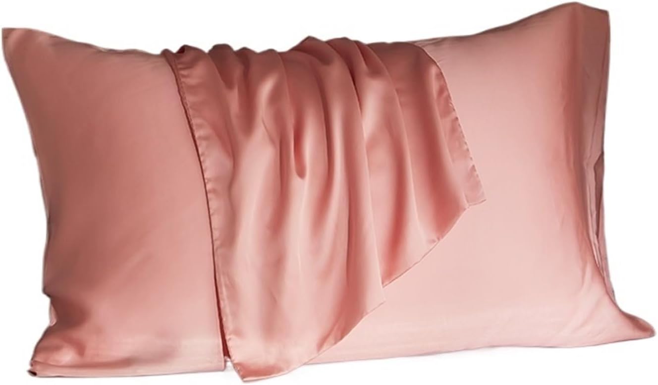 Silk Pillowcase Mulberry Silk Pillow Case Real Silk Protect Skin Pillowcase Bedding Pillow Cases Cover(Dark Green,50x70cm 2pcs)