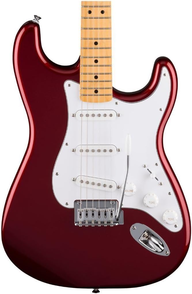 Fender Standard Series Stratocaster, Electric Guitar, with 2-Year Warranty, Modern 'C' Shaped Neck, Laurel Fingerboard, White Pickguard, Candy Cola