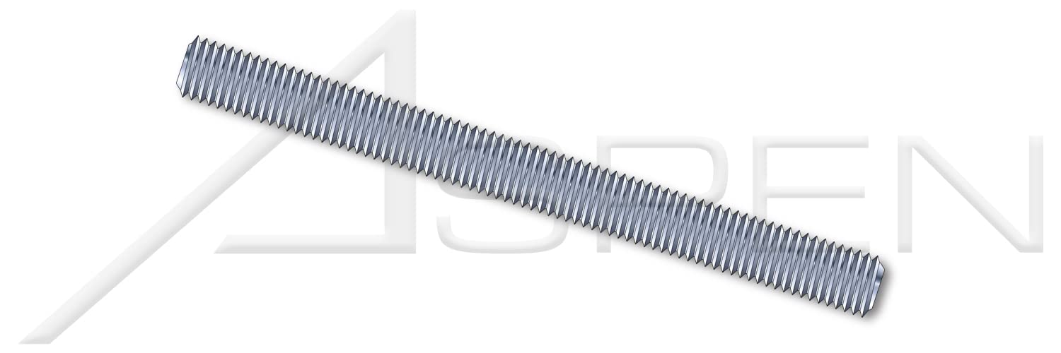 (2 pcs) 1-1/2'-6 X 6', Threaded Rods, Full Thread, Steel, Zinc Plated