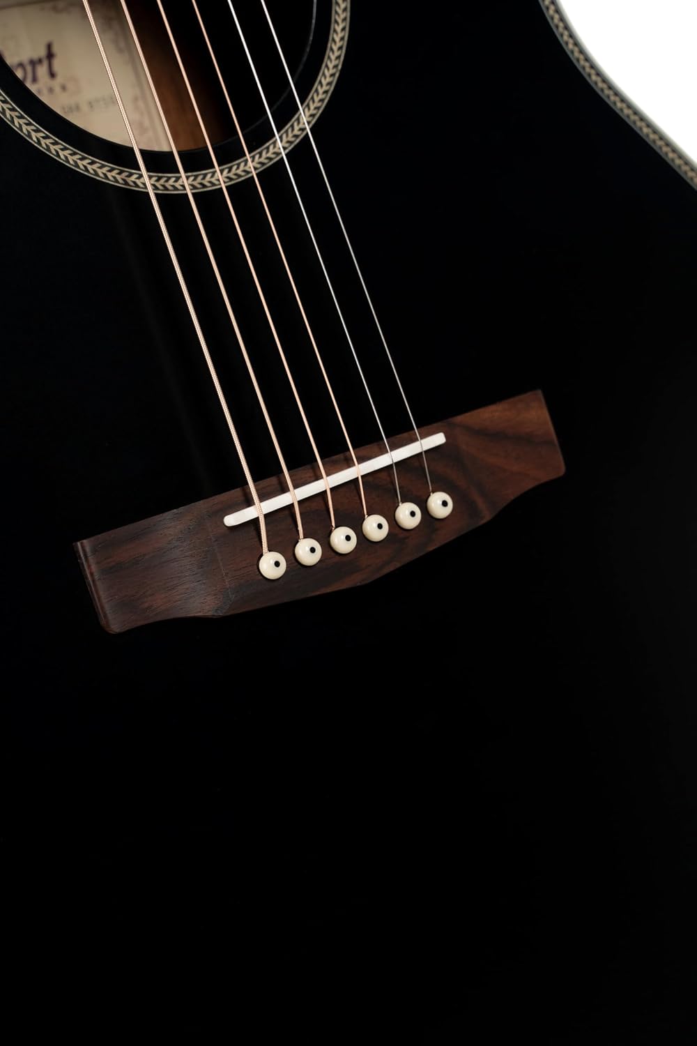 Cort Essence Series ES-GA4 Grand Auditorium Cutaway Acoustic Electric Guitar, Black Top Semi Gloss (GA4BTSG)