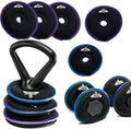 Hyperwear SoftBell® Adjustable Weight System – Modular Home Gym Set Converts to Dumbbells, Kettlebells & Plates, Quiet Soft Weights (3–20 lb or 20–50 lb Sets)