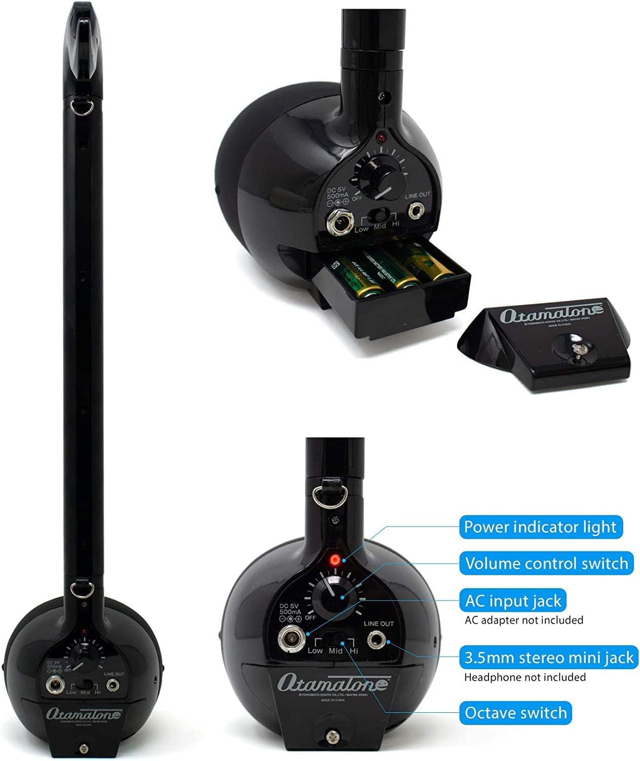 Otamatone Regular [Yellow] and Otamatone Deluxe [Black] Bundle Japanese Electronic Musical Instrument Portable Music Synthesizer Maywa Denki Award Winning Educational Fun Gift for Children Teen Adult