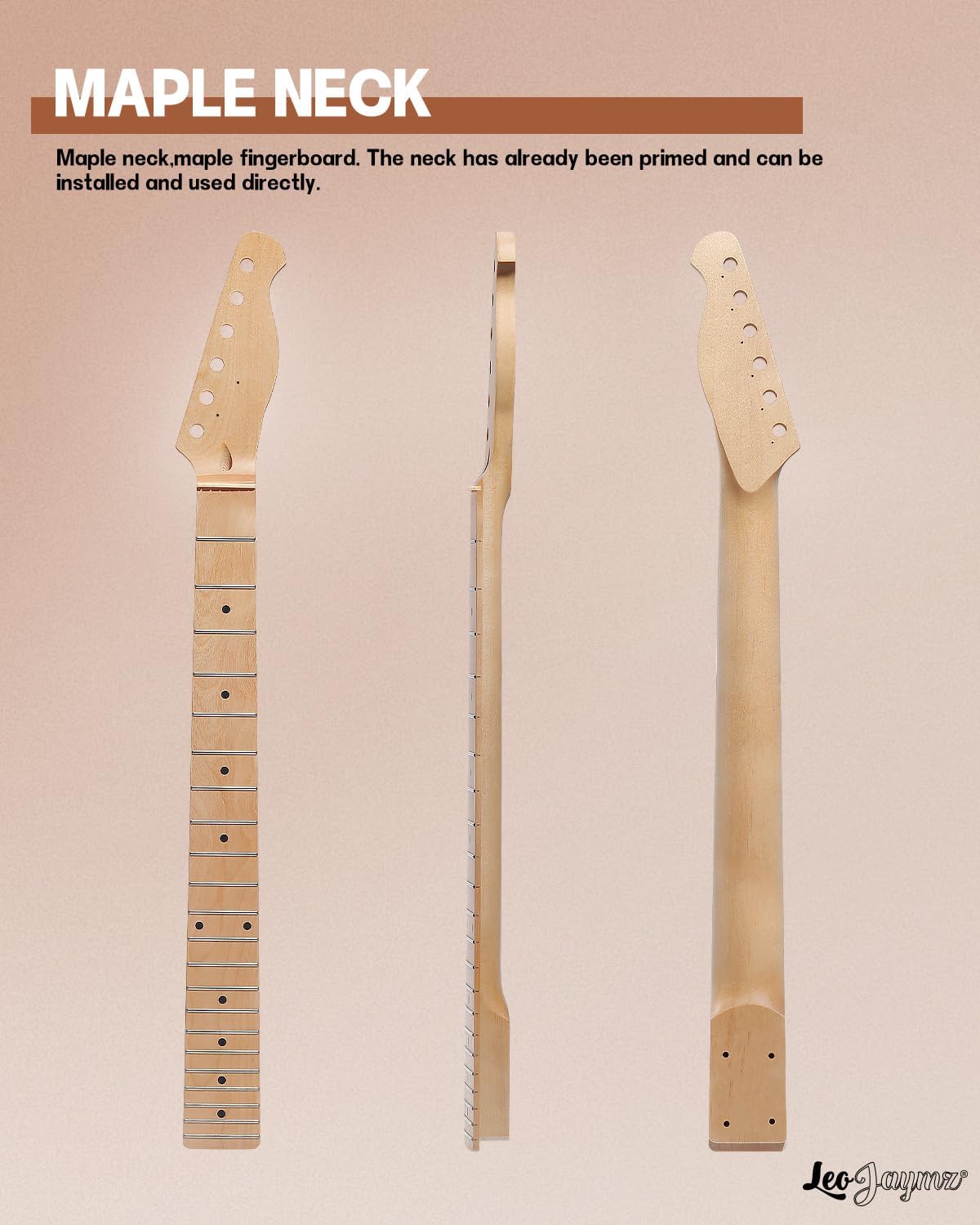 Leo Jaymz DIY TL Style Electric Guitar Kits,Spray-painted Mahogany Body,Maple Neck, including all Components (TL Black)