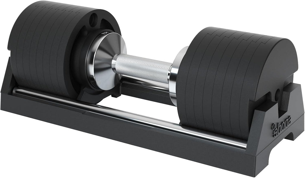 SNODE AD80 Drop Proof 80 lbs Adjustable Dumbbell Set -Adjustable Weights with Cast Iron Plates and Cradle, Knurled Handle, Fast Adjust, Compact Home Gym Equipment for Bench & Press