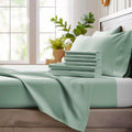Bamboo Bay 6 Piece Full Size Sheet Set, 100% Viscose Made from Bamboo, Breathable, Ultra Soft Cooling Bed Sheets for Hot Sleepers, Beddings with Deep Pockets Fit 16' Mattress, Sage Green