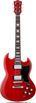 Leo Jaymz 39 Inch Solid Body Electric Guitar - Poplar Wood Body，Maple Neck and Laurel Wood Fretboard (Red)