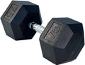 French Fitness Rubber Coated Hex Dumbbell 75 lbs (New)