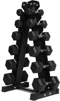 Ritfit 5-650 LBS PVC Encased Hex Dumbbell Sets with Optional Rack for Home Gym, Hand weight with Chrome Handle for Strength Training,Workouts