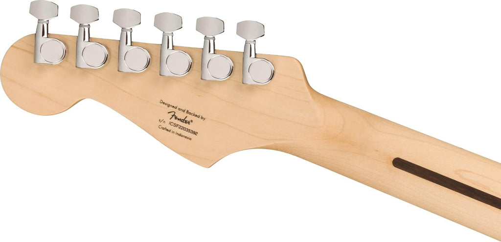 Squire Sonic Stratocaster Electric Guitar, Black, Maple Fingerboard, White Pickguard