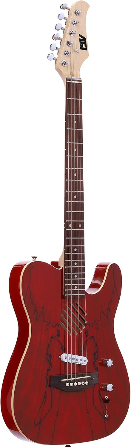 IYV- ITAP-200 Semi Hollow Semi-Aucoustic Electric Guitar, Trans Red (IYV)