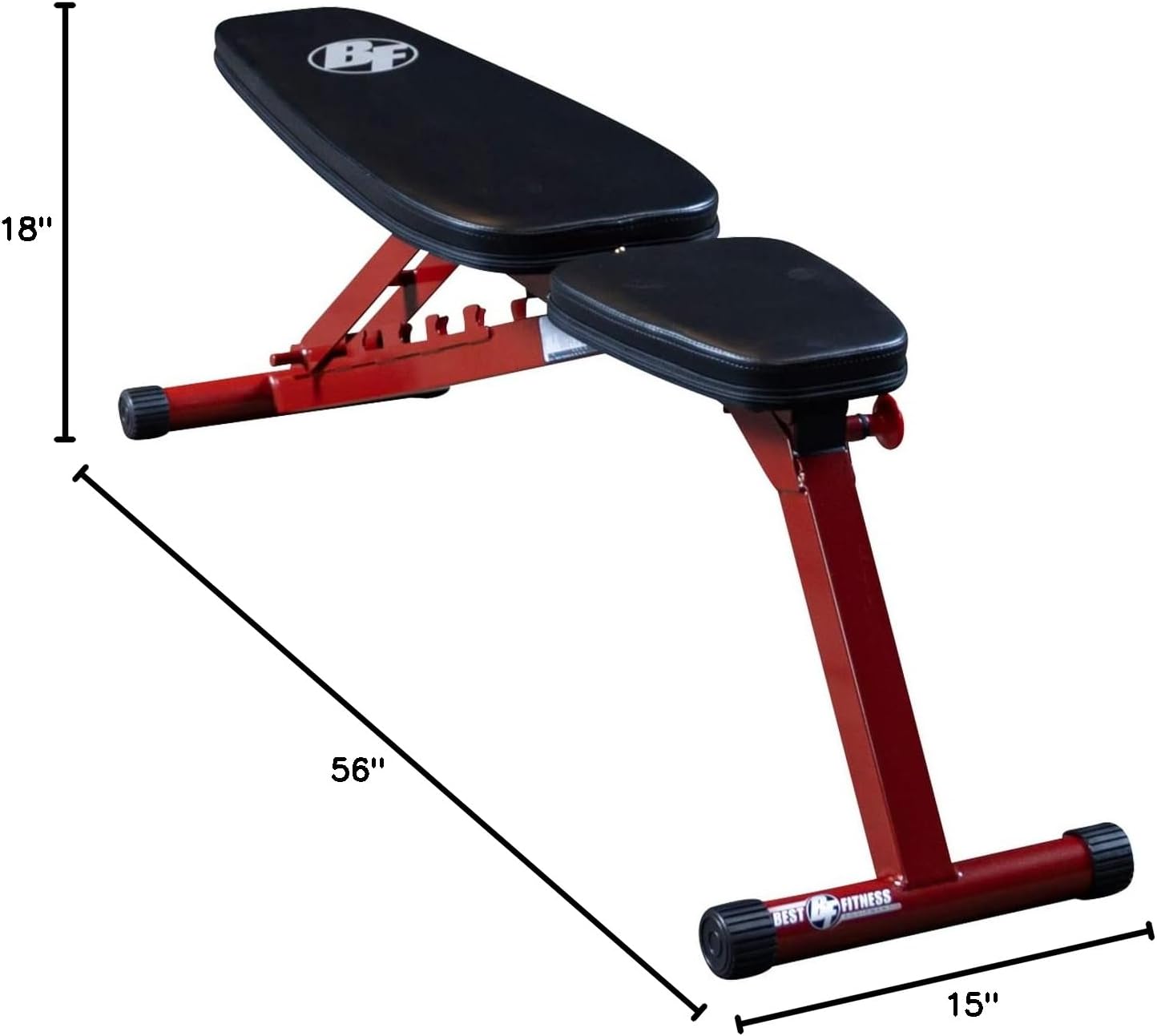 Best Fitness Folding Weight Bench (BFFID25) for Barbell and Dumbbell Exercises, Strength Training Home Gym Equipment, Incline & Decline Workouts