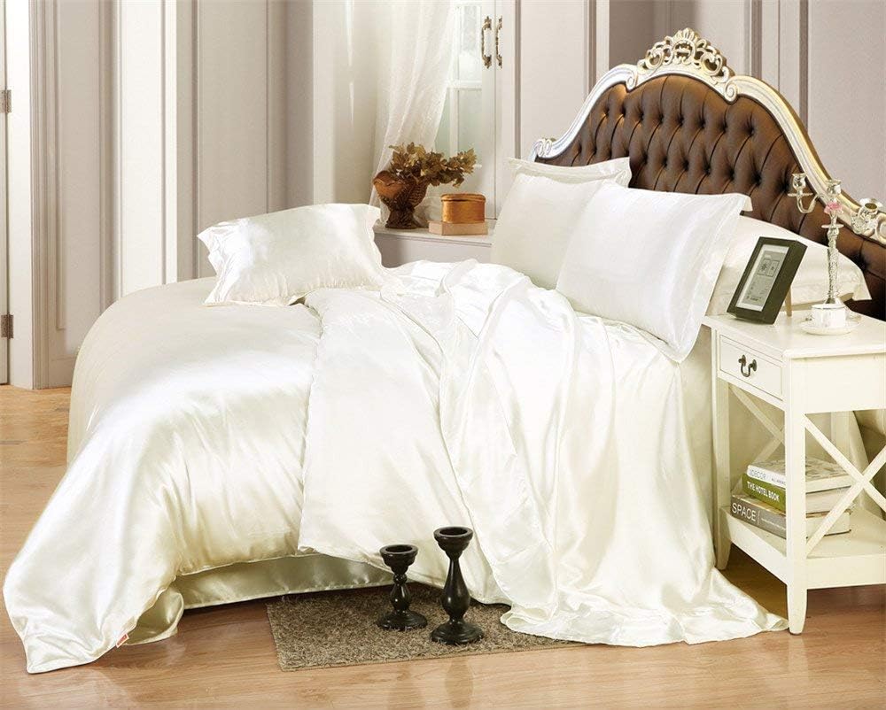 Yarns of Cotton 3 PC All Season Silky Super Soft Comforter Set Luxurious Bedding Set - (1 Comforter, 2 Pillow Cases) King/Ivory