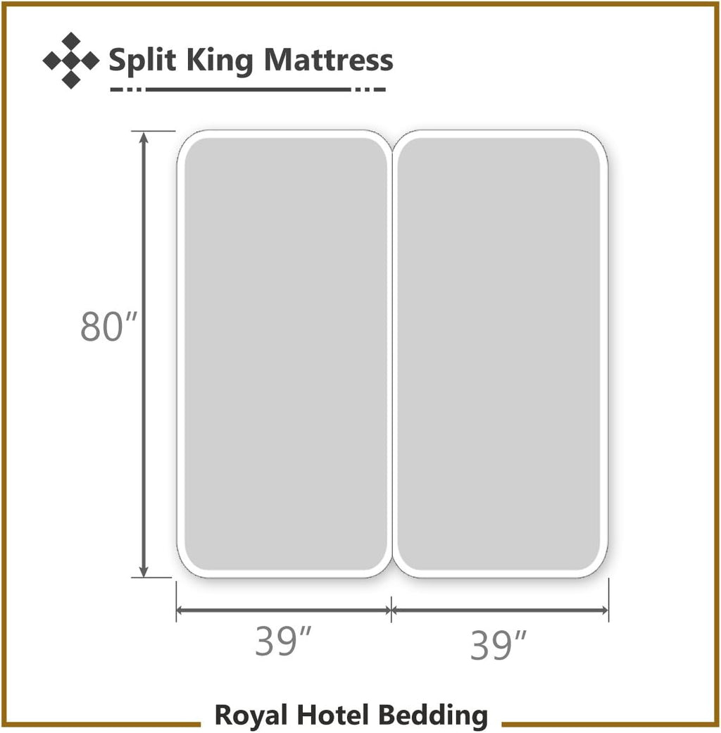 Royal Hotel Bedding 100% Natural Viscose Made from Bamboo Sheets, Soft Cooling Sheets, Breathable Hotel Sheet and Pillow Cases, 5 Piece Set - Adjustable King Size - Split-King - Blue