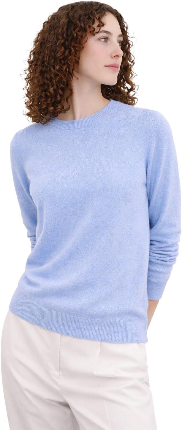 State Cashmere Women's Essential Crewneck Sweater 100% Pure Cashmere Classic Long Sleeve Pullover