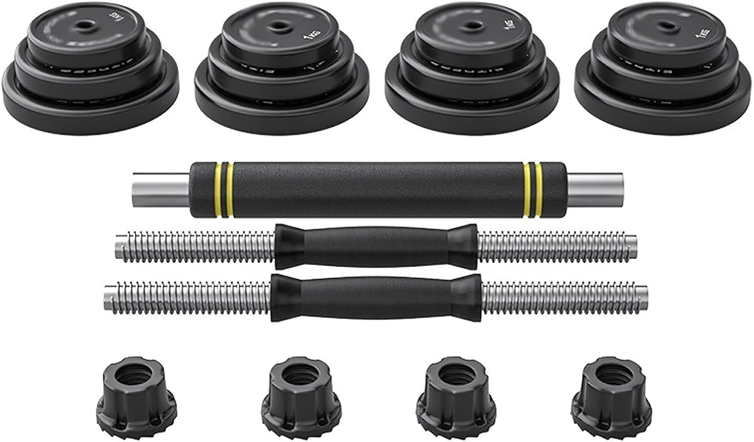 Exercise Set 20KG Dumbbells Pairs 3-44 lbs Adjustable Dumbbell Weight Set Barbell Lifting with 2 Connector for Home Bodybuilding Training(10kg2) Weight Bell