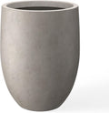 Kante 21.7' H Weathered Concrete Tall Planter, Large Outdoor Indoor Decorative Pot with Drainage Hole and Rubber Plug, Modern Round Style for Home and Garden
