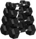 Hex Dumbbell Sets with Rack, 90-640 lb Rubber Encased Exercise & Fitness Dumbbells Set, Hand Weight for Strength Training, Weight Dumbbells