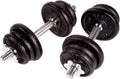 Cast Iron Adjustable Spinlock Dumbbell Set – 90 Lb. Set with 14' Dumbbell Handles, 2.5 Lb, 5 lb, 10lb Plates & 2 Pairs of Spinlock Collars – for Weight Lifting Training Home Gym
