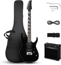 Ktaxon 39' Electric Guitar with 20Watt Amp, Full Size 170 Model Starter Guitar Kit for Beginners & Professionals W/Bag, Shoulder Strap, Wrench Tool, Plectrum - Black