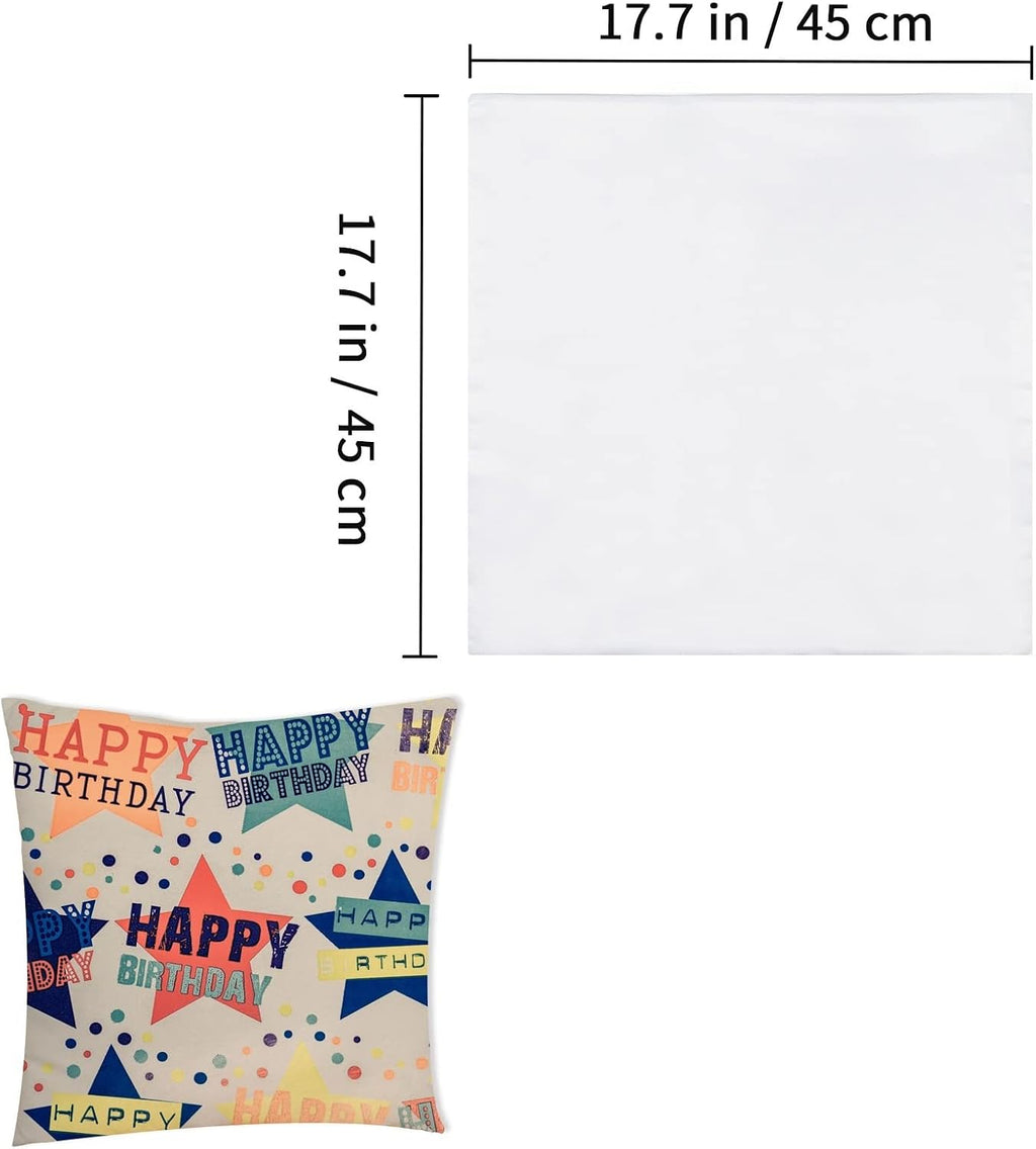 OKBA 100Pcs Sublimation Blanks Pillow Cases White Cushion Covers Blanks Throw Pillow Covers Heat Transfer DIY Custom Picture Pillow Covers Glossy Satin Cushion Covers(18 x 18 inches)