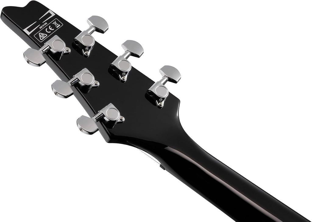 Ibanez PSM10 Paul Stanley miKro Short Scale Electric Guitar - Black Bundle with Amplifier, Tuner, Cable, Picks, Austin Bazaar Instructional Video, and Polishing Cloth