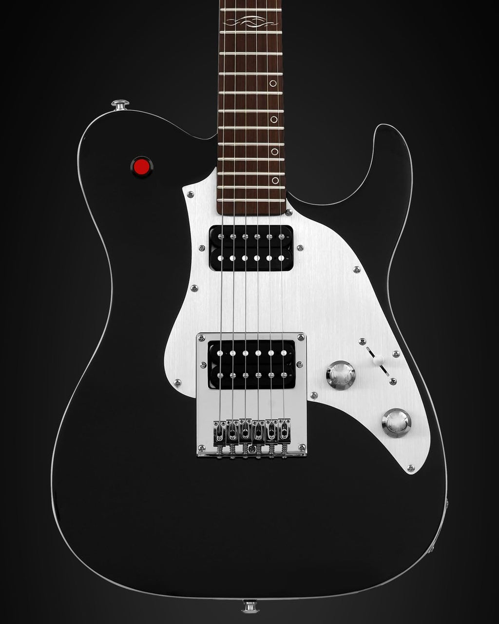 WestCreek TT-50KS Solid Body Electric Guitar, Mahogany Body, Maple Neck, Rosewood Fretboard, Rounded End Frets, Bone Nut, 22 Frets (Black)