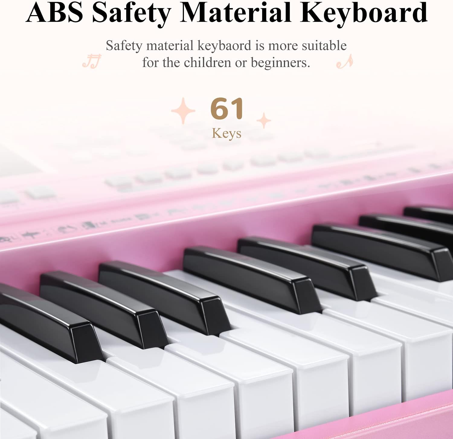 Eastar Electronic Keyboard Piano Kit 61 Key for Beginner, Children Digital E Piano with Stand, Bench, Music Stand and Microphone, Pink, Musical Instrument Birthday Gifts for Kids Girls Daughter