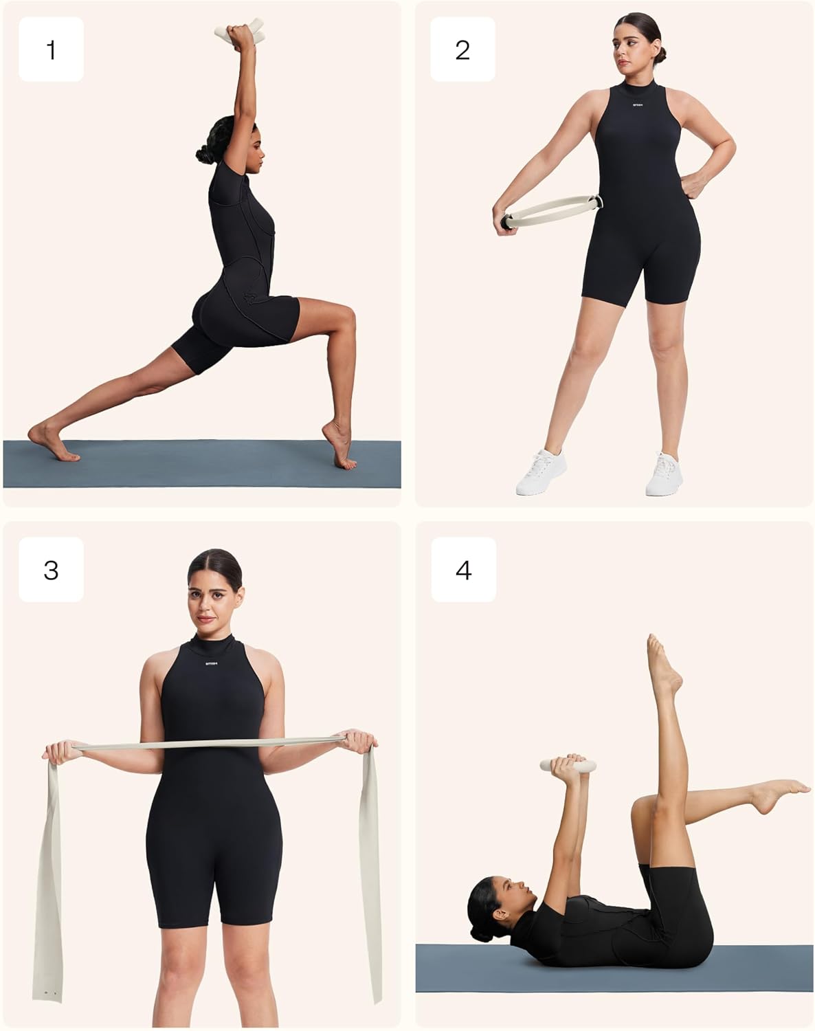 BetterMe Pilates Power Kit – Resistance & Weight Bands, Weight Loop (5lbs), Sculpt Dumbbells – Complete Pilates Equipment Set for Women – at-Home Pilates Workout Kit