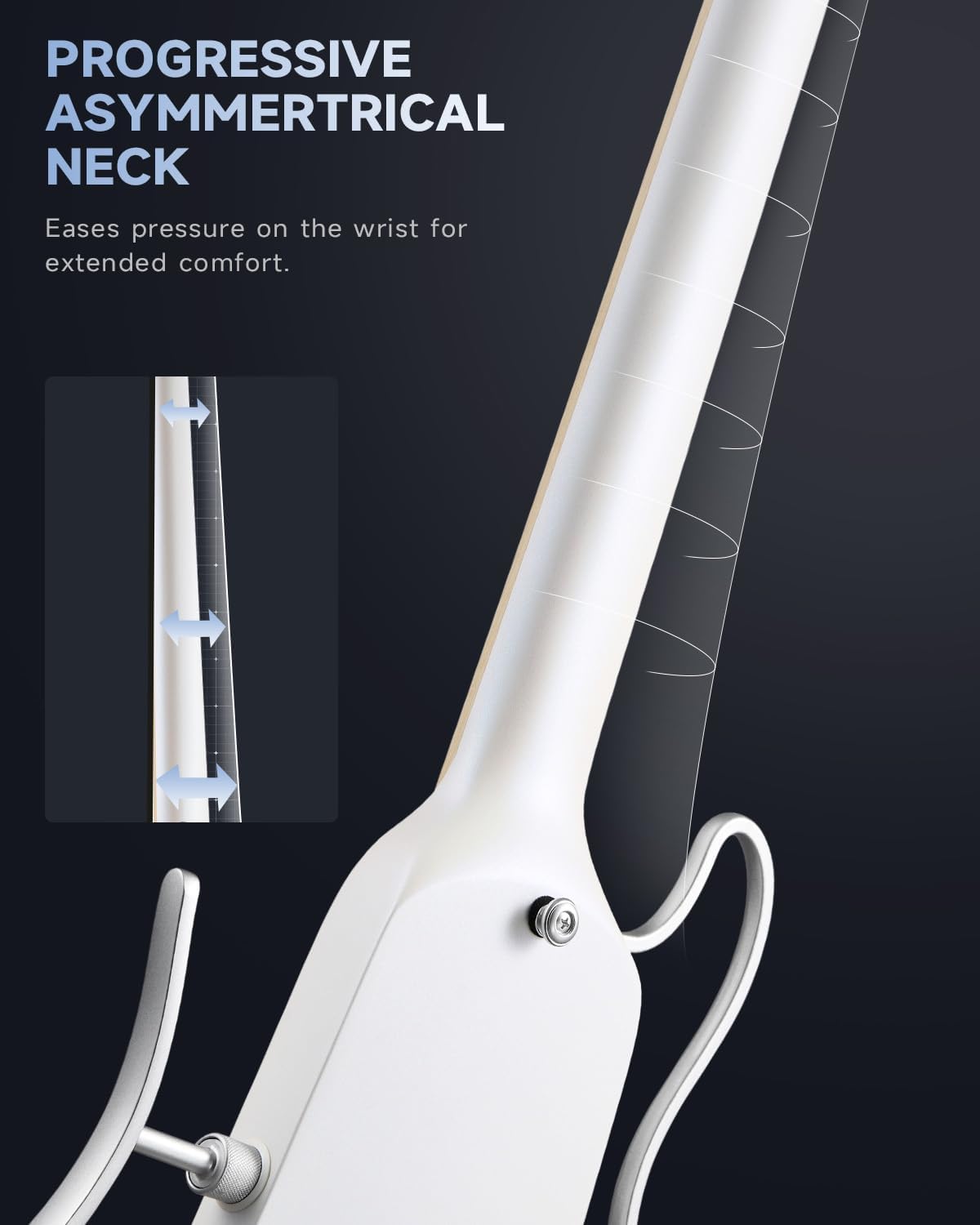 Donner HUSH-X Electric Guitar Kit - Featherlight Travel Guitar with Easy Assemble Stands, Great for Travel and Practice, Mahogany Solid Body, Gig Bag, All Accessories, Metallic White