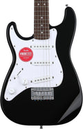 Squier Mini Stratocaster Electric Guitar, with 2-Year Warranty, Black, Laurel Fingerboard, Left-Handed