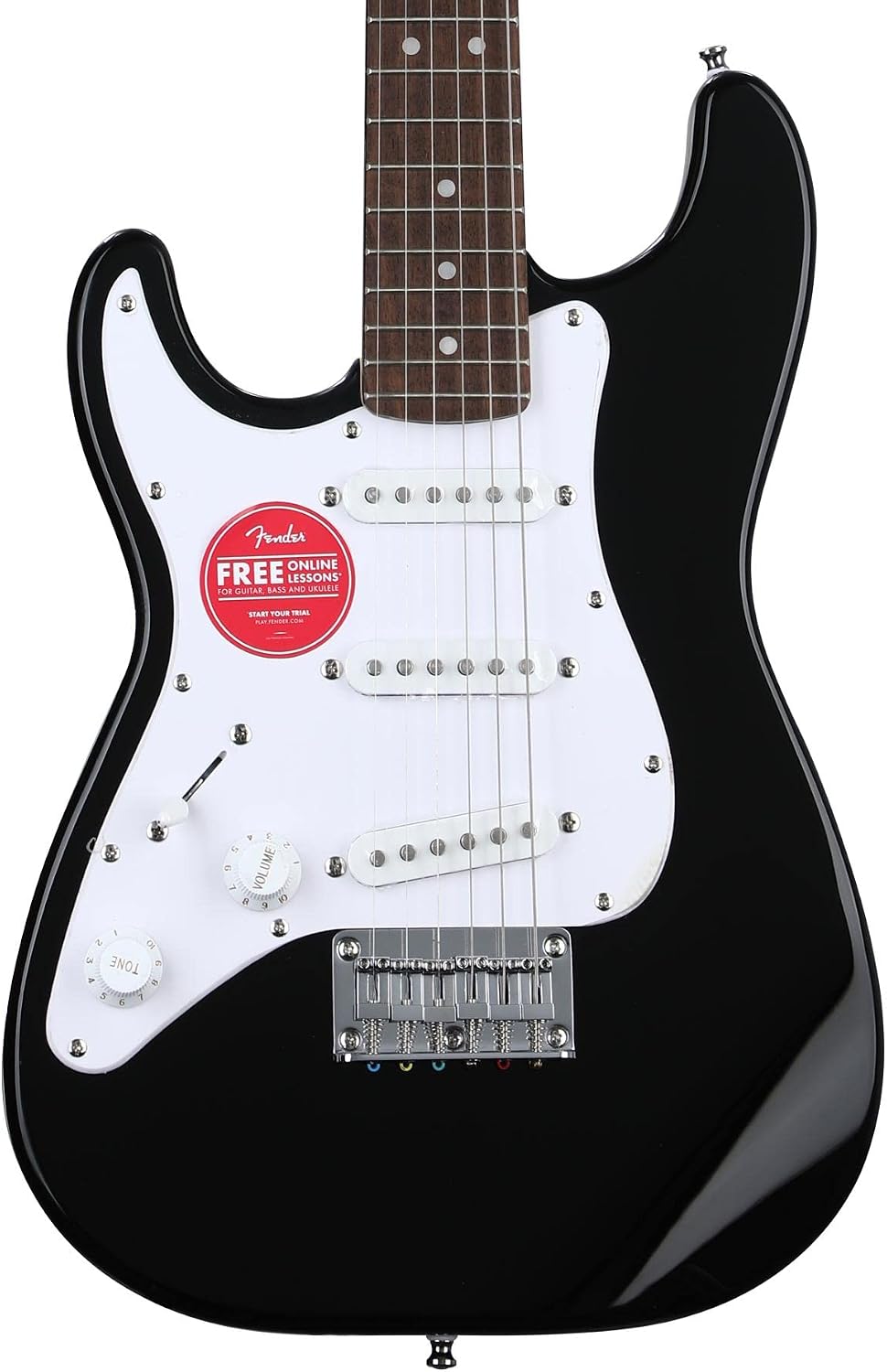 Squier Mini Stratocaster Electric Guitar, with 2-Year Warranty, Black, Laurel Fingerboard, Left-Handed