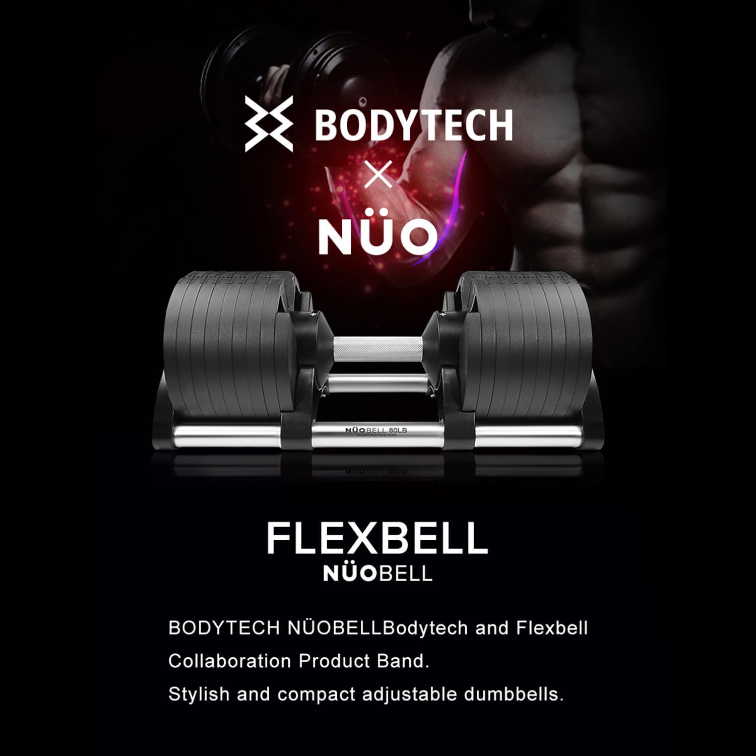 Bodytech x Noubell dumbbell Adjustable Dumbbell weight change with one-hand