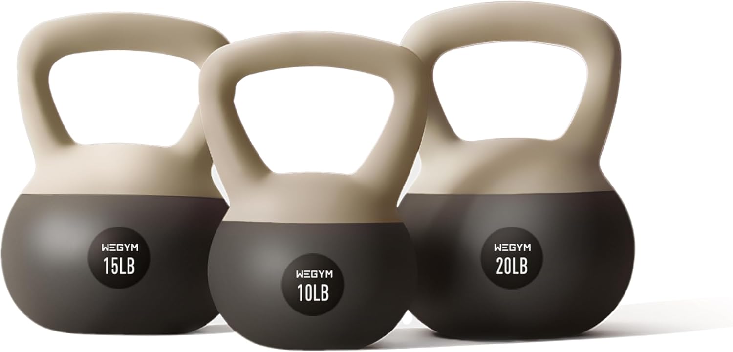 WeGym Soft Kettlebells with Cushioned Impact-Resistant Base and Anti-Slip, Wide-Grip Handle for Home Workouts, Weightlifting, and Full Body Strength Training