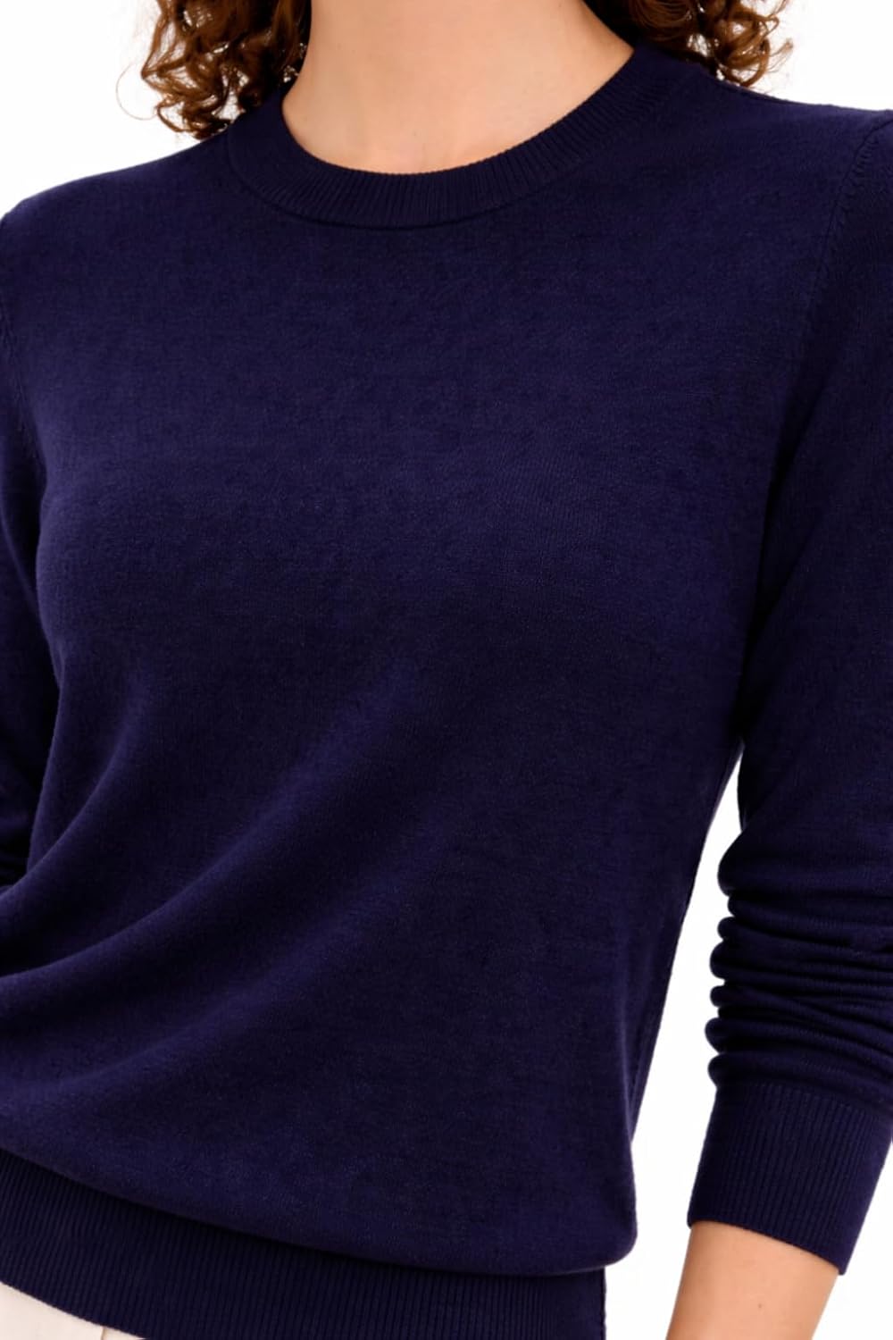 State Cashmere Women's Essential Crewneck Sweater 100% Pure Cashmere Classic Long Sleeve Pullover