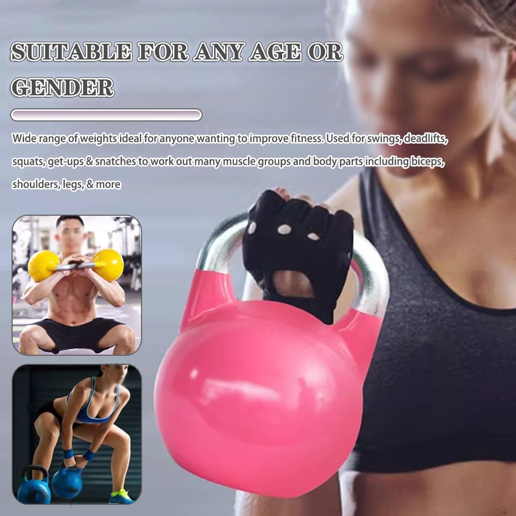 Kettlebell Weights Fitness Sports Competitive Kettle Ball, Muscle Training Dumbbells for Men and Women, Swing/Squat, Gym Exercise Equipment(Pink-8kg)