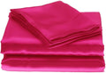16 Momme 100% Mulberry Silk Bedding Set Full XL Size 4-Piece Luxury (2 Pillowcases, 1 Fitted Sheet, 1 Flat Sheet) - 6A Grade Natural Silk Fits 22-25' Deep Pocket (Solid, Hot Pink)
