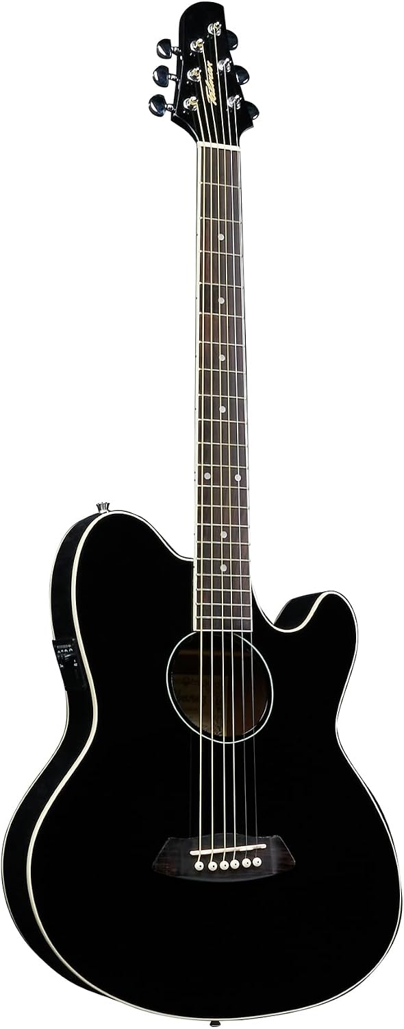 Ibanez TCY10E Talman Acoustic-Electric Guitar - Black High Gloss Bundle with Gig Bag, Tuner, Strap, D'Addario Strings, Picks, Austin Bazaar Instructional DVD, and Polishing Cloth