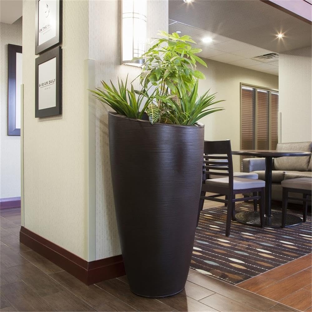 Mayne Modesto 42-Inch Tall Planter – Weather-Resistant Planter for Flowers – Durable Indoor/Outdoor Design for Patio, Porch, or Entryway
