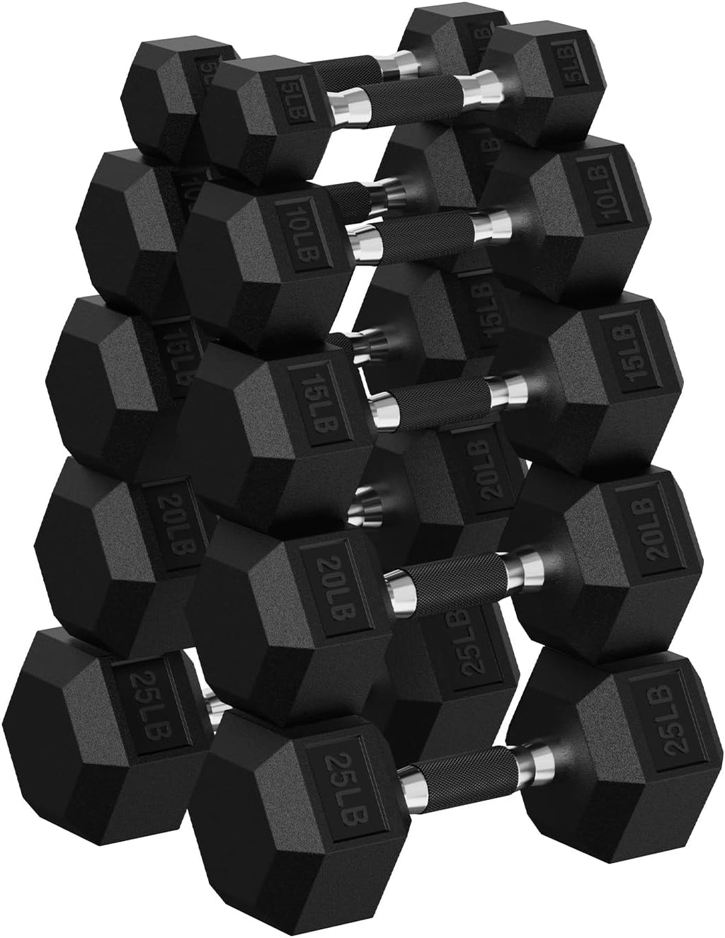 Hex Dumbbell Sets with Rack, 90-640 lb Rubber Encased Exercise & Fitness Dumbbells Set, Hand Weight for Strength Training, Weight Dumbbells