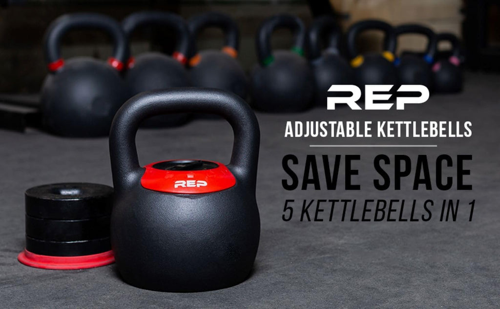 Rep Fitness Adjustable Kettlebell | Weight Set for Home Gym | Strength Training Equipment for Men & Women | Compact Steel Bell with Ergonomic Handle | 20–40 lb (9–18 kg) Variable Options