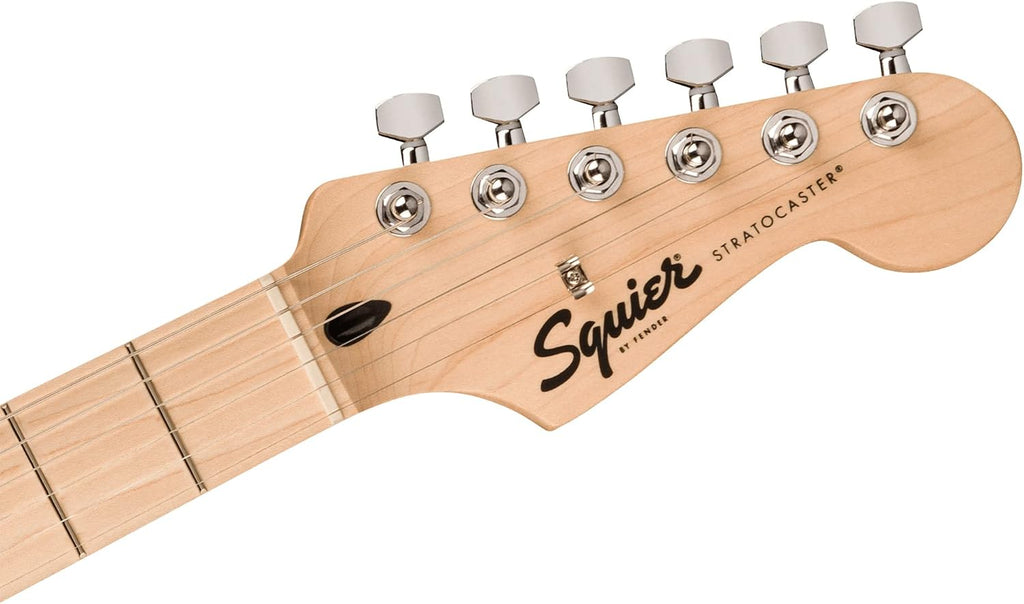 Fender Squier Sonic Stratocaster HT H - Flash Pink Bundle with Frontman 10G Amp, Tuner, Strap, Cable, Picks, and Austin Bazaar Guitar DVD