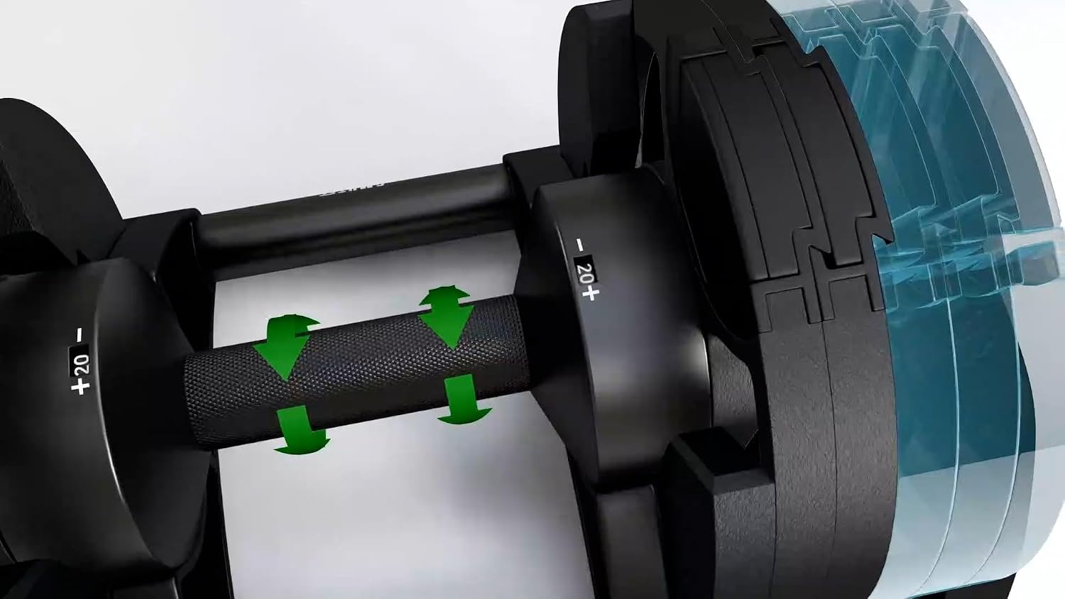 SMRTFT NUOBELL Adjustable Dumbbells 5–100 lb Set | Original NUOBELL | 26 Weights in 1 for Home Gym Strength Training | Steel-Knurled Handle | Space-Saving Dumbbell Set of 2 | 2-Year Warranty
