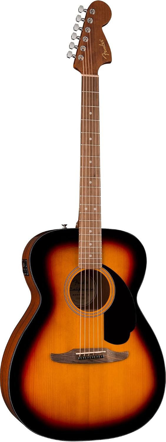 Fender California Standard Monterey E Acoustic-Electric Guitar - 3-Color Sunburst Bundle with Gig Bag, Tuner, Strap, Strings, Picks, and Austin Bazaar Instructional DVD