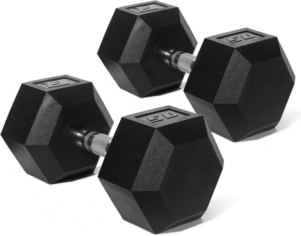 Ritfit 5-650 LBS PVC Encased Hex Dumbbell Sets with Optional Rack for Home Gym, Hand weight with Chrome Handle for Strength Training,Workouts