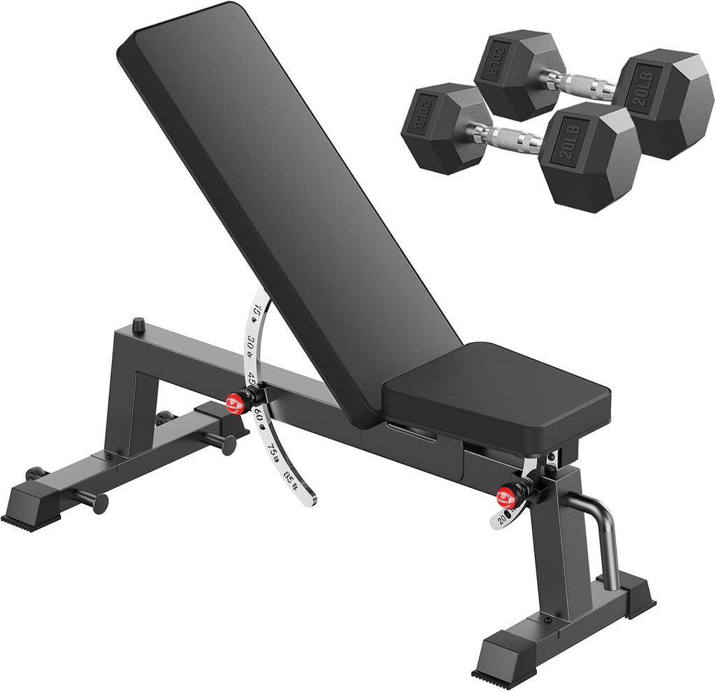 HANDBODE Adjustable Weight Bench for Full Body Workout, 1300 LBS Weight Capacity Bench Press Bench of Home Gym Strength Training, Incline Upright Flat Utility Workout Bench with Fast Adjustment