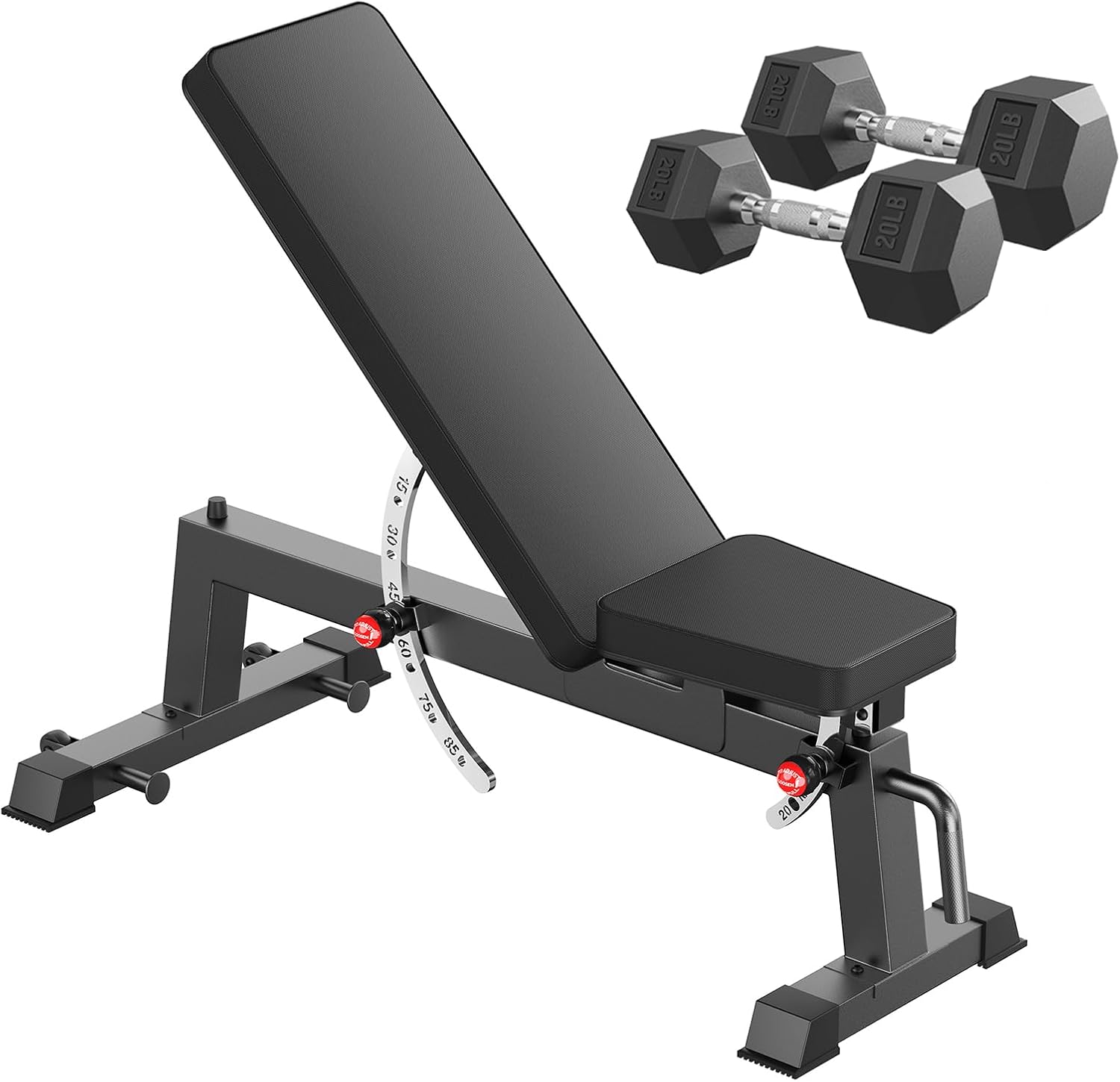 HANDBODE Adjustable Weight Bench for Full Body Workout, 1300 LBS Weight Capacity Bench Press Bench of Home Gym Strength Training, Incline Upright Flat Utility Workout Bench with Fast Adjustment