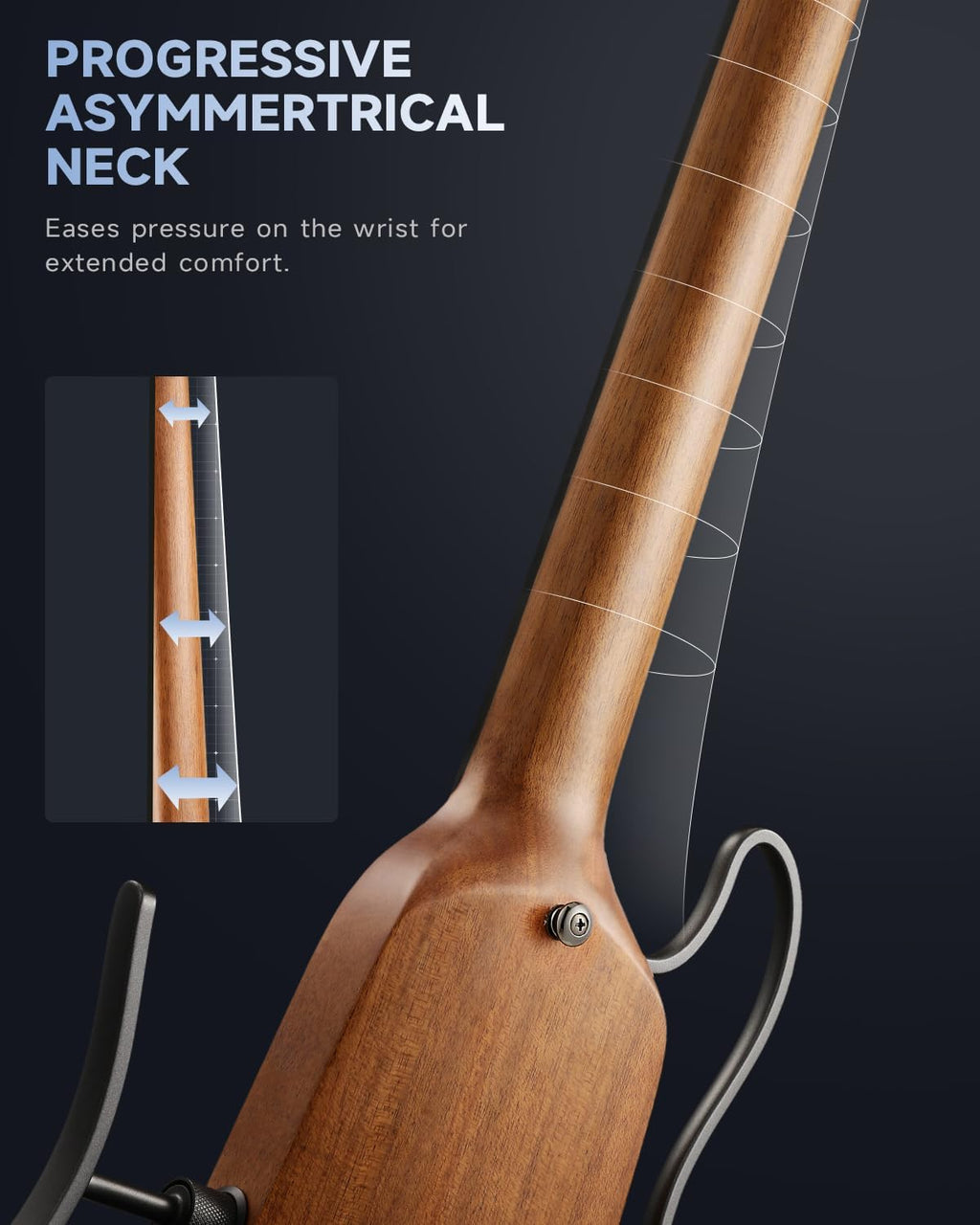 Donner HUSH X Electric Guitar Kit - Featherlight Headless Guitar, Great for Travel and Practice, Mahogany Solid Body with Easy Assemble Stands, Gig Bag, All Accessories, Natural
