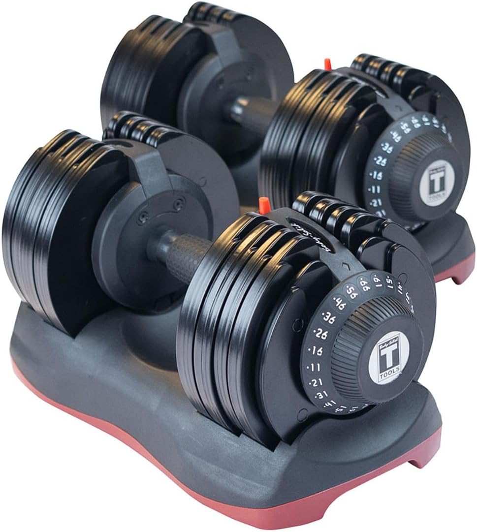 Body-Solid Tools Adjustable Dumbbell Set, 11 lb. to 66 lb.