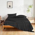 THXSILK Silk Sheet Set 5 Pcs, Split King Size Sheet Set, Soft Breathable Cooling Bed Sheets with 2 Flat Sheets, 1 Fitted Sheet, 2 Pillowcases with Zipper Closure, Black